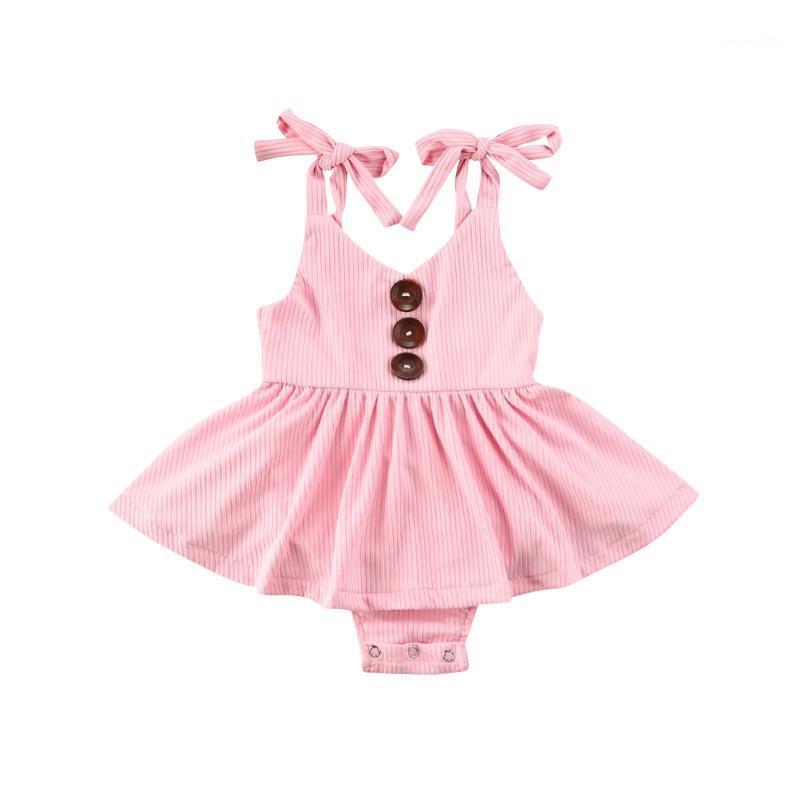 

Baby Girls Casual Cute Sling Jumpsuit Newborn Summer Fashion Solid Color Sleeveless Knitted Romper1