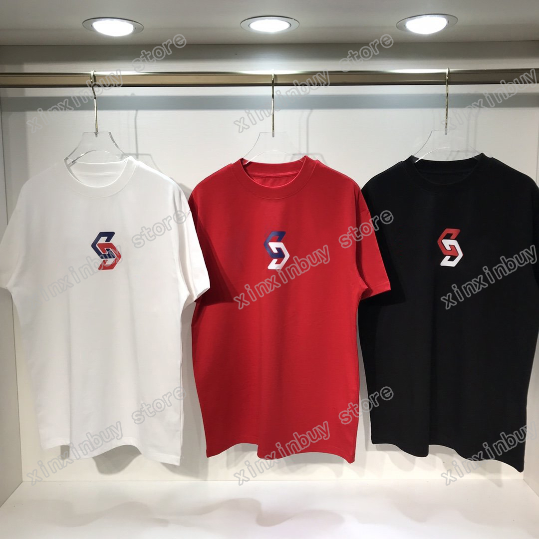 

22ss Men Women Designers T-Shirts tee big letter print short sleeve Man Crew Neck paris Fashion Streetwear white black red M-2XL