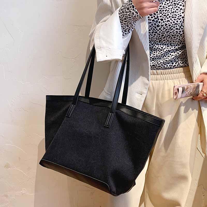 

YANIGELAN Casual Large Capacity Bucket Pack Nylon Vintage Shoulder Women Bag Ladies Travel Shopping Handbags New Torebki Damskie, Black