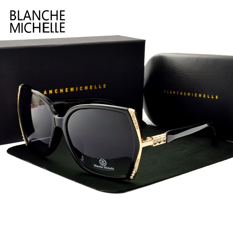 

Blanche Michelle High Quality Oversized Polarized Sunglasses Women UV400 de sol Gradient Driving Sun Glasses With Box 220301