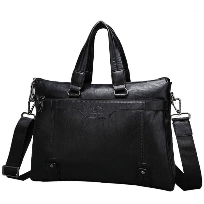 

Men's Business Laptop Briefcase Split Leather Handbags for Men Shoulder Messenger Bags Man Office Computer Handbag Crossbody Bag1, Black