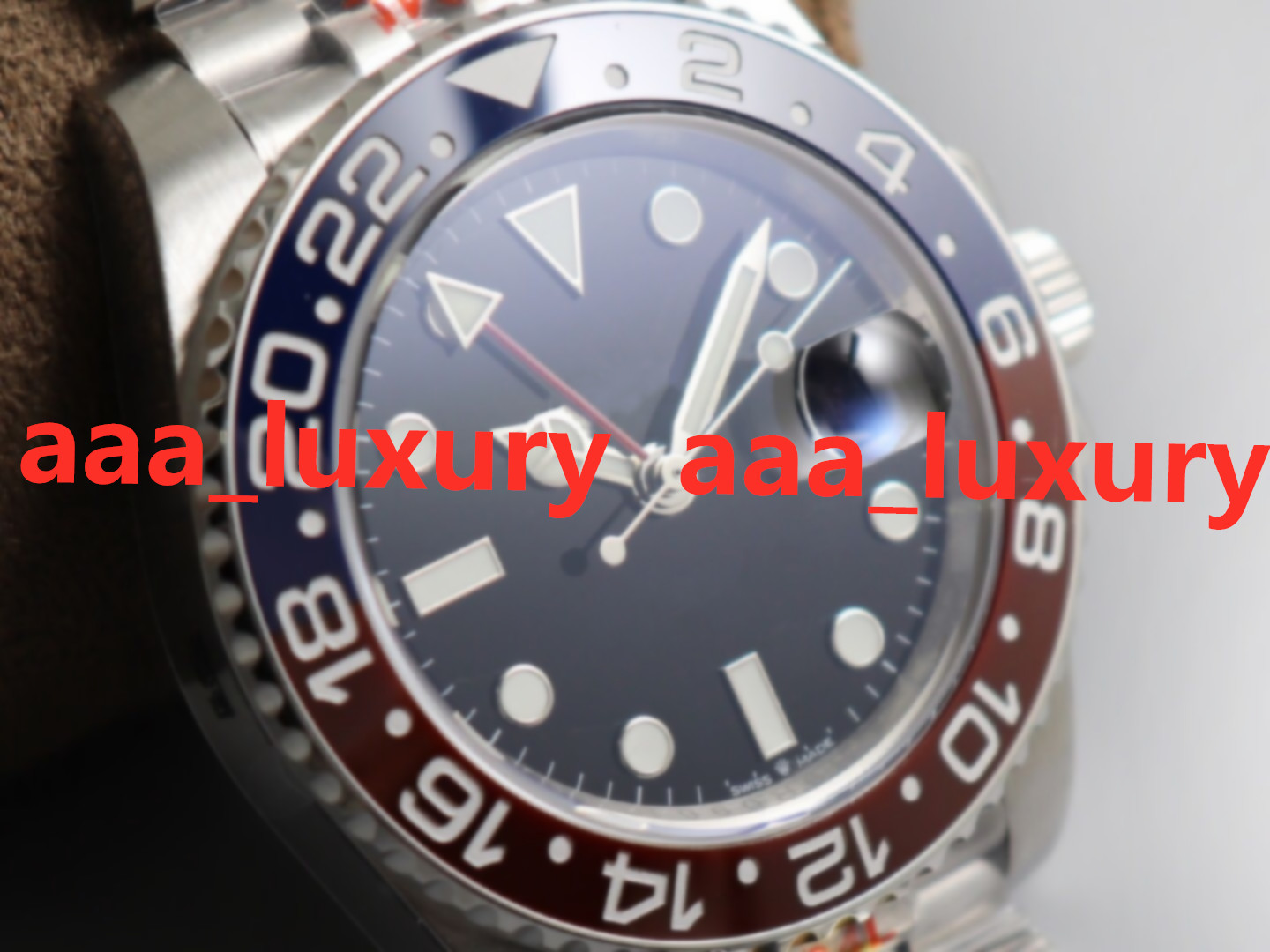 

N GMT Montre DE Luxe 904L steel 40x13mm 3285 automatic mechanical movement watches super luminous bidirectional ceramic rotating bezel, Box