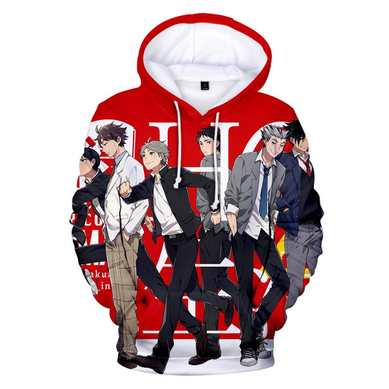 

Men Hoodie Sweatshirt Japan Anime Haikyuu Cosplay Costume Karasuno High School Volleyball Club Teenager Boys Girls Hoodies Coats
