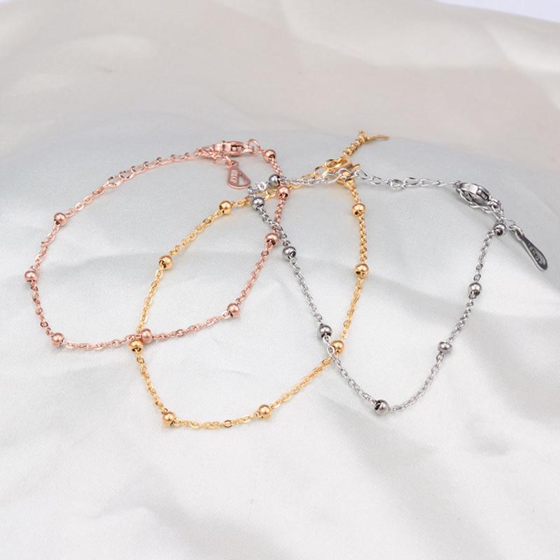 

Rose gold color Bead Chain Bracelet Femme For Women Bracelet Stainless Steel Hand Accessories Jewelry