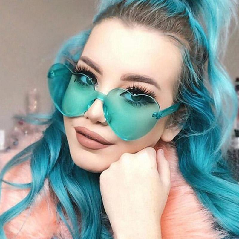 

BANSTONE Love Heart Sunglasses Women Rimless Spectacles Female Lolita Hearts Shape Eyeglasses Ladies Rimless Frame Eyewears
