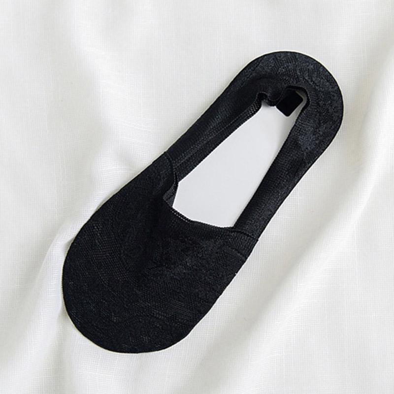 

5 Pair Women Lace No Show Socks Thin Low Cut Non Slip Boat Sock for Summer TC21, Dark nude