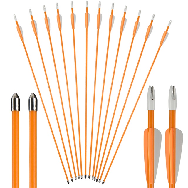 

Archery bow Fiberglass Arrows 27Inch Hunting Arrows for Recurve Bow Archery Arrows for Outdoor Shooting Sports