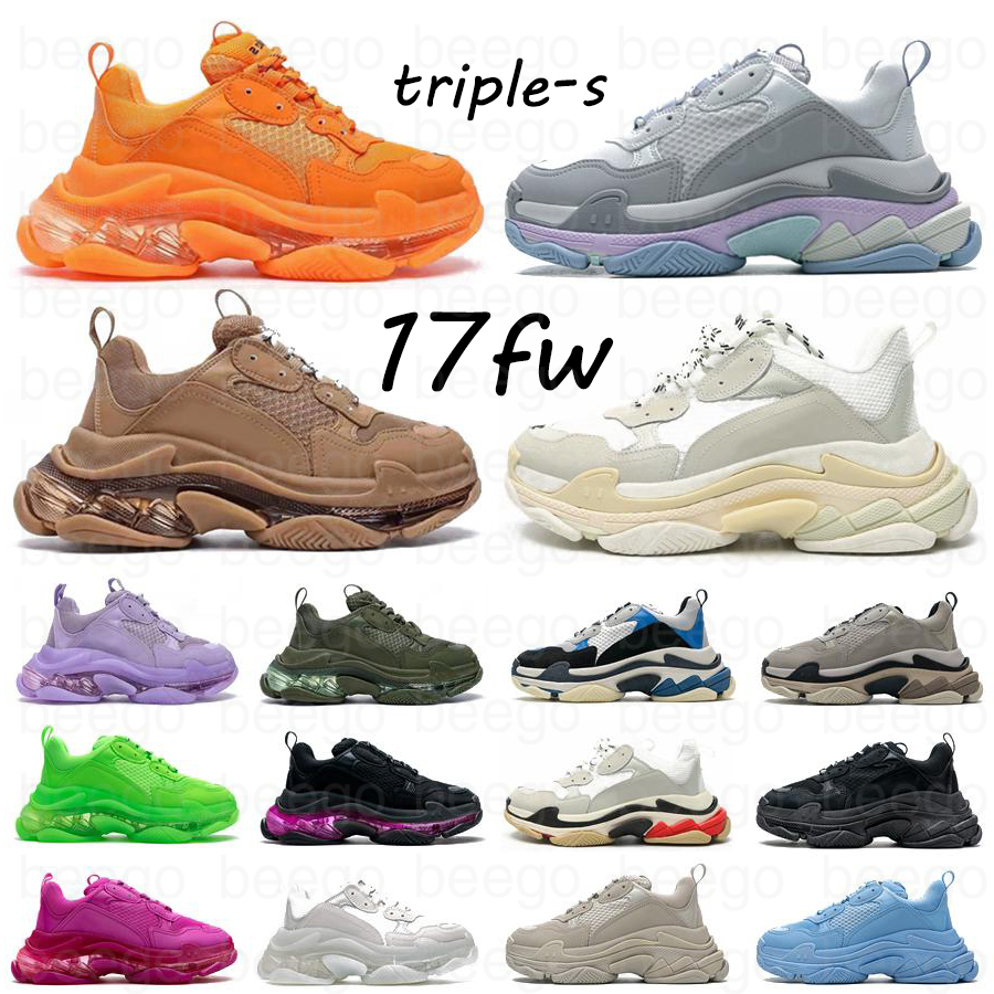 

17fw triples s Clear Sole paris triple Running Shoes nylon for men women tess.s designer sneakers sneaker Luxury Mens Womens platform casual shoe black white leather, Need box