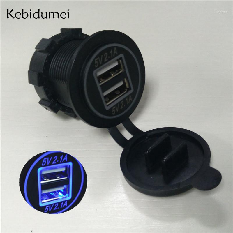 

For Car Dual USB Charger Waterproof Motorcycle USB Socket With LED Light For 12-24V Cars Boats Huawei1