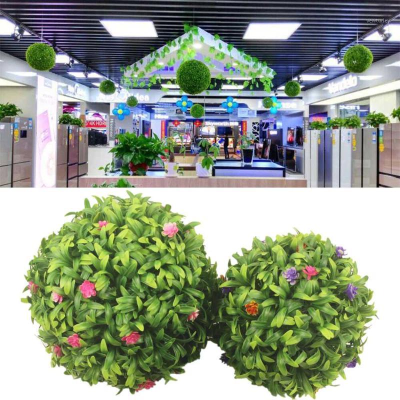 

15-30 cmArtificial Hanging Plants Leaf Ball Plastic Leaves Faux Flower Ball Artificial Plants Living Room Mall Green Decoration1, Outer diameter 15cm