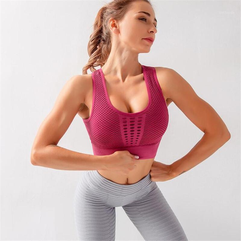 

Seamless Sports Bra Women Gym Sport Bra Top Holloe out Yoga Fitness Brassiere Sport Female Sexy Underwear Women Sports Top1, Black