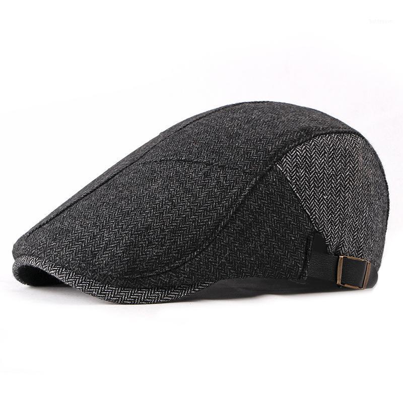 

beckyruiwu 2020 Autumn and Winter Thick Warm Fleece Ivy Hats Dad Felt Beret Cap Men Casual Wool Newsboy Hats 55-60cm1, Black