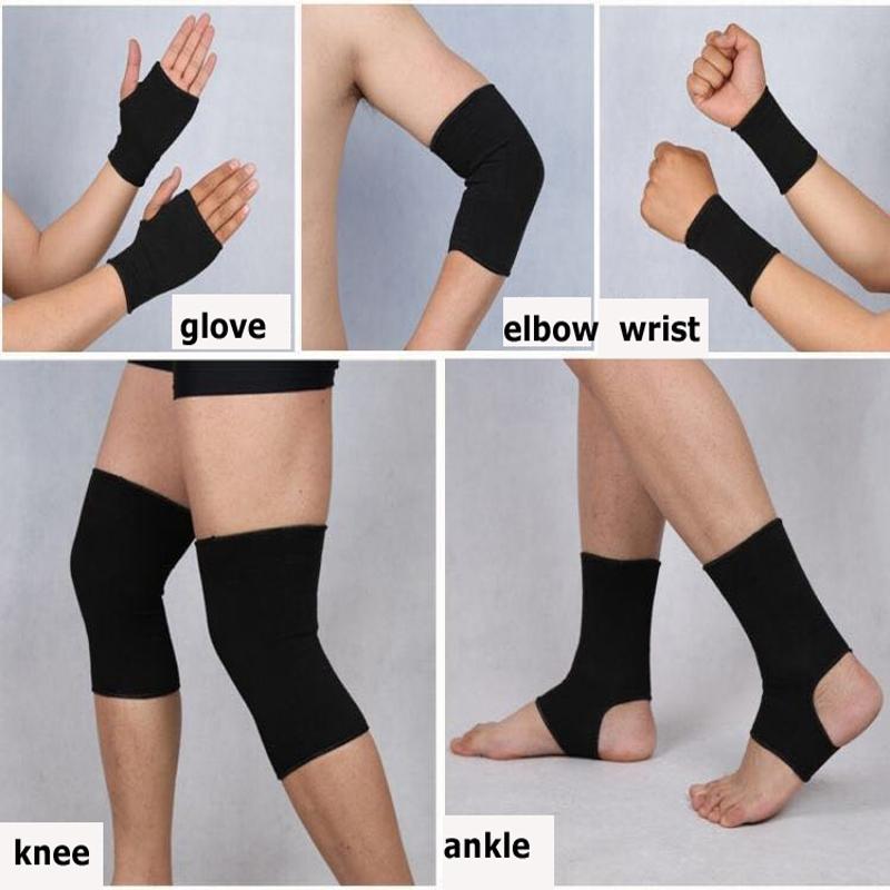 

1set Knee Support Elbow Protector Leg Arthritis Gym Sleeve Elasticated Bandage Charcoal Knitted Ankle Warm Wrist Warm, 1set 10pcs