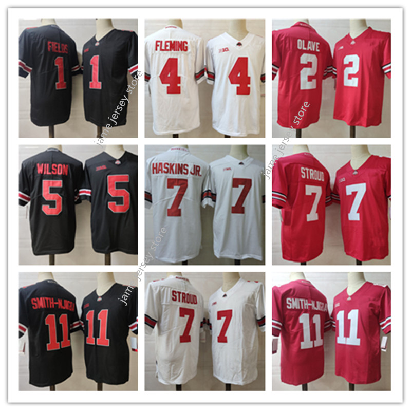 

Mens 2022 Playoff College Ohio State Buckeyes Football Jersey 11 Jaxon Smith-Njigba 1 Justin Fields 7 C.J. Stroud 2 Chris Olave 4 Julian Fleming 5 Garrett Wilson 7 Haskins, 5 garrett wilson scarlet jersey