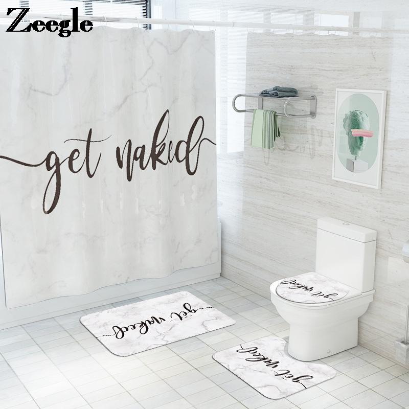 

Shower Curtain Set Bathroom Bath Mat Durable Waterproof Shower Curtain Toilet Cover Bath Mat Non-Slip Bathroom Carpet Rug