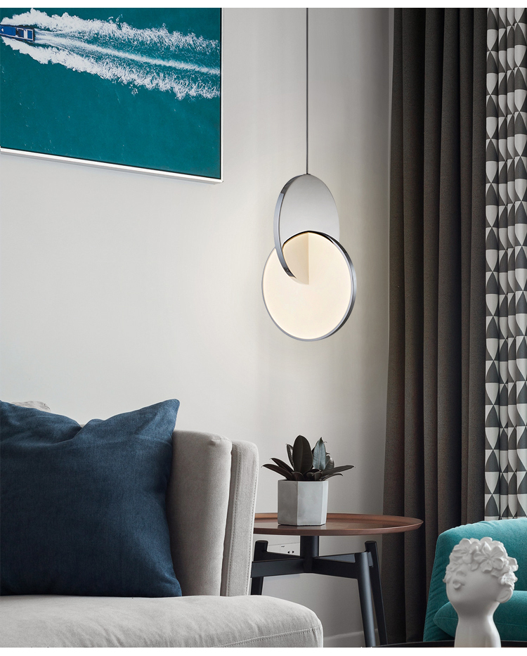

Modern New Ring Led Pendant Lights Geometric Circle Iron Small Hanging Lamp Dining Room Bedroom Decorative Indoor Lighting