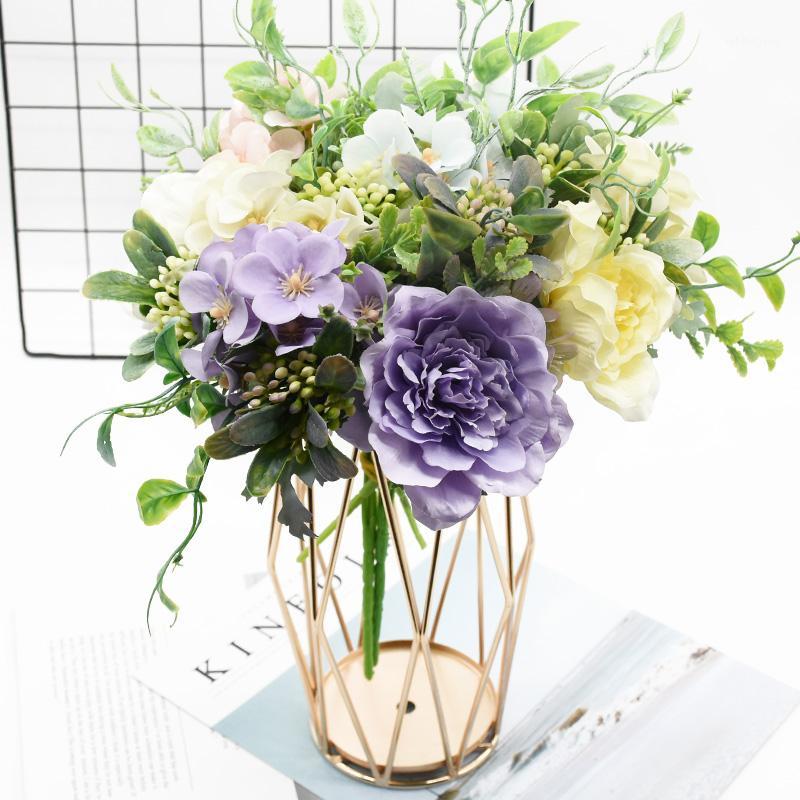 

10 bundles Artificial flowers Peony bouquet Home decoration Indoor furnishings Wedding decoration Diy Photo props Gift Christmas1