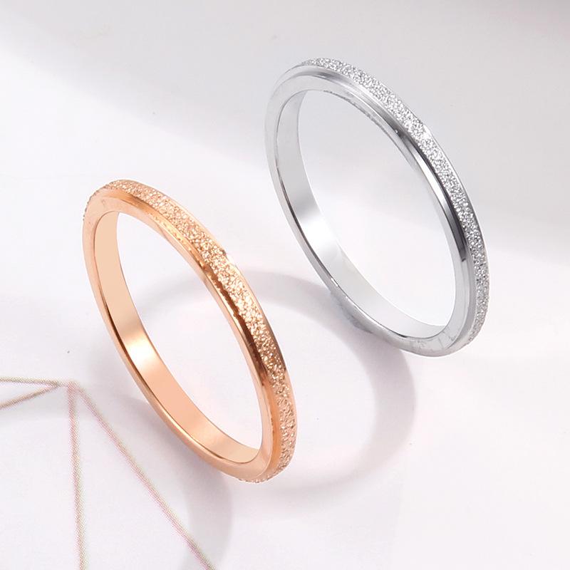 

New men's ring ring fashion trendy titanium personality creative frosted tail menstudent simple lettering little thumb
