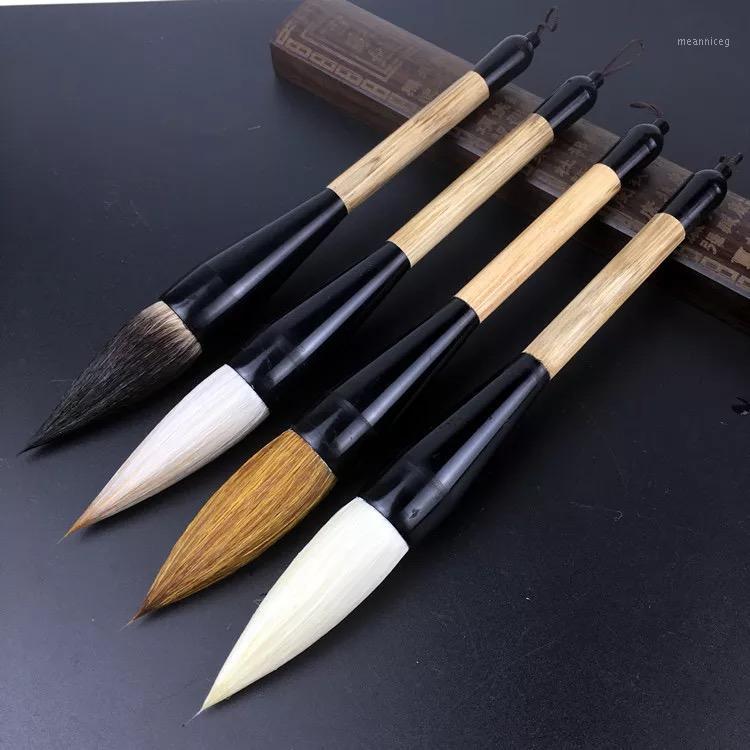 

1Pcs Large Regular Script Weasel Hair & Woolen Hair Brush Pen Set +1Penholder Pens1