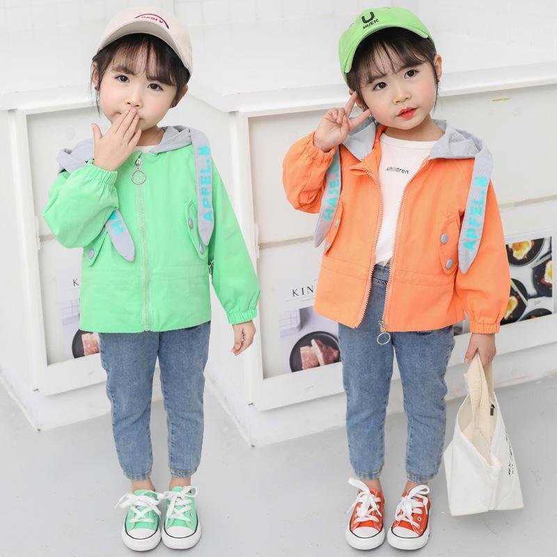

Girl'S Coat 2020 Spring Clothing New Style Baby Girls Cartoon Candy-Colored Jacket Children Fashion Trend 3 Tops1, Orange