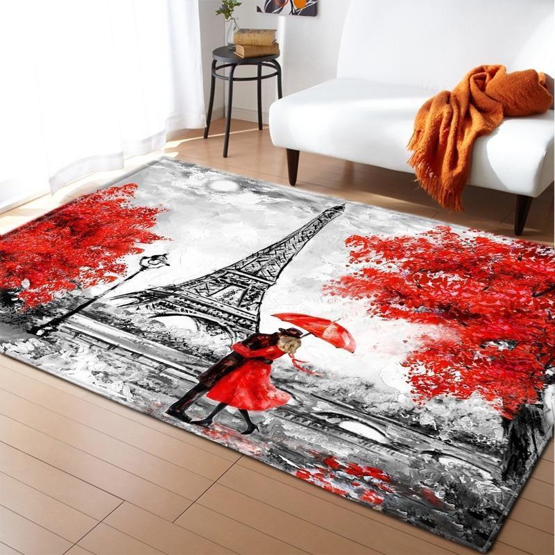 

KC Pink Flower Beautiful Carpet Graphic Customization Printed Crawl Pad Bathroom Carpetbath Mats Bathroom Living Room Decoration1