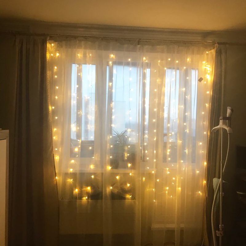 

2021 x 3m 4m Icicle Led Curtain Christmas Garland Home Decorations Fourth Wedding Fairy Lights Holiday Lighting 6FBD