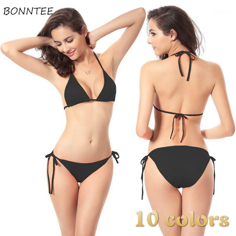

Bikini Set Women Fashion European Adjustable Sexy Woman Triangle Swimwear Candy Colors Soft Summer Basic Female Split Swimsuit1