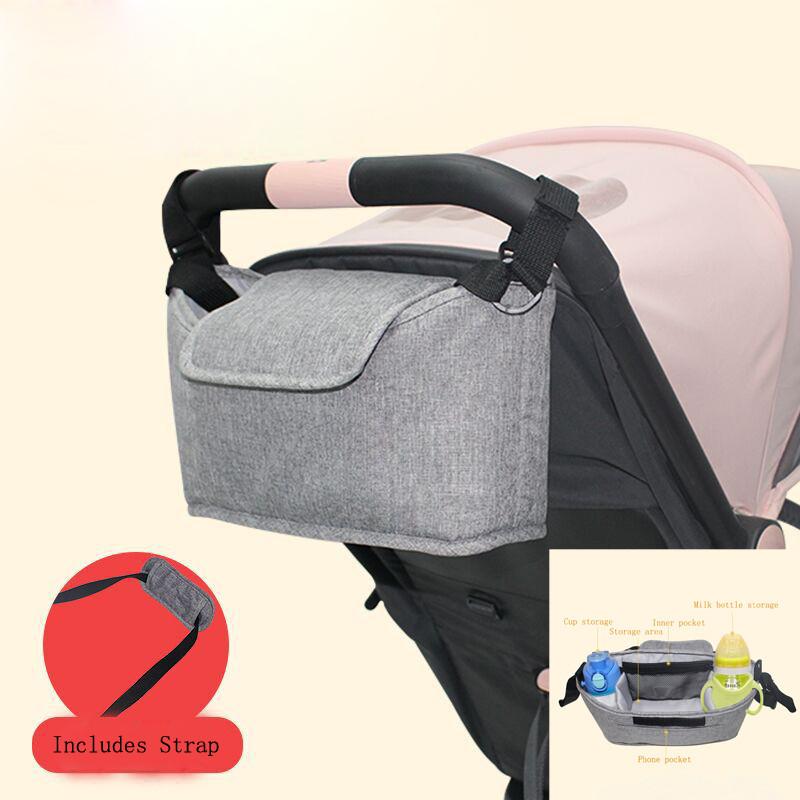 

Grey Large Capacity Baby Stroller Bag Storage Organizer Mom Travel Hanging Carriage Pram Mummy Diaper Bags Stroller Accessories