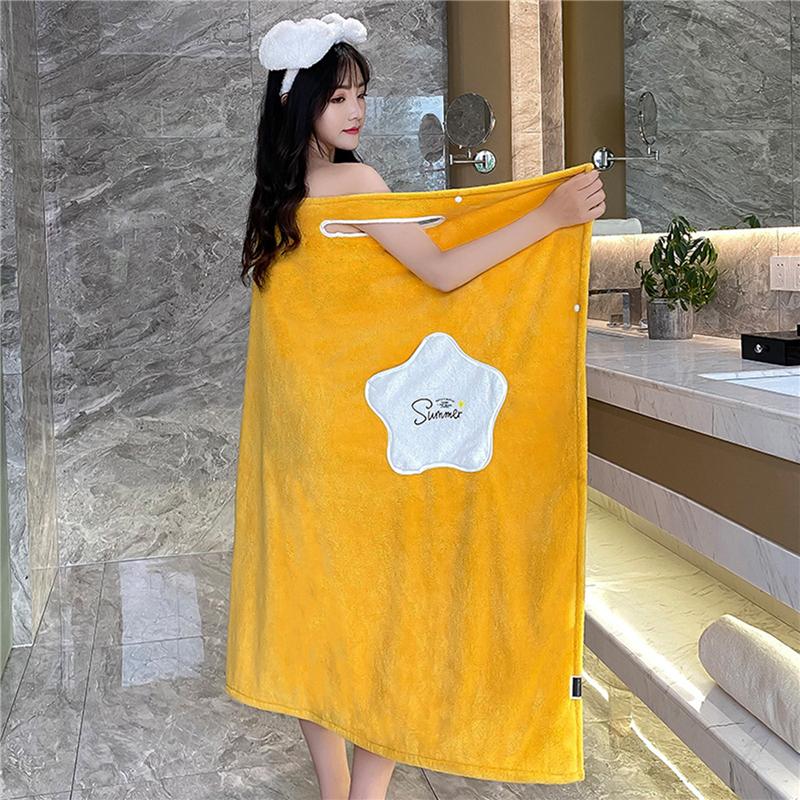 

For Autumn Wearable Bath Towel Coral Fleece Towels Soft And Absorbent Chic Towel Hotel Home Bathroom Gifts Women Bathrobe, Green