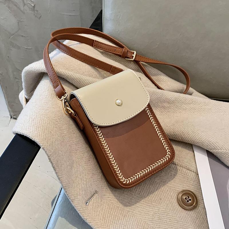 

C Simple Mini PU Leather Crossbody Bags for Women 2021 Shoulder Handbags and Purses Female Luxury Fashion Phone bag, Black