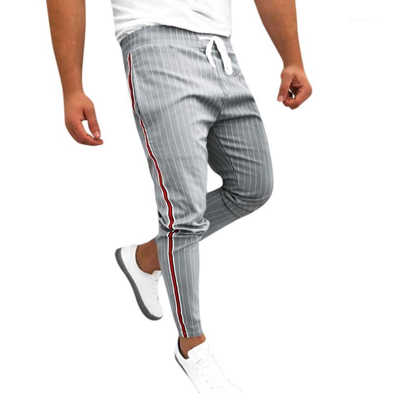 

Summer Mens Joggers Striped Patchwork Casual Drawstring Sweatpants Trouser Long Pants high quality 2019 W4161, Gray