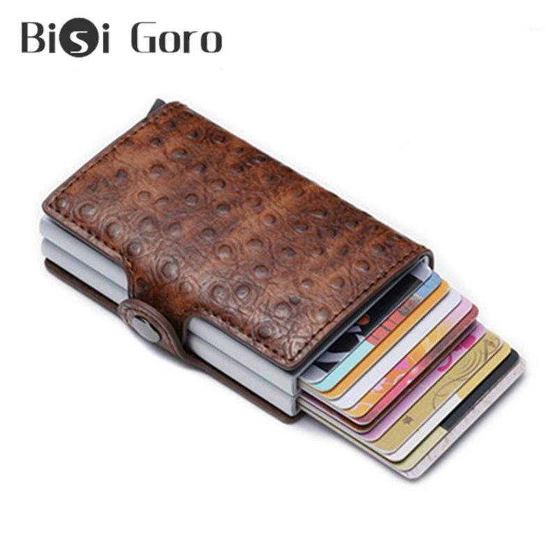 

BISI GORO 2020 Business Holder Fashion Men And Women PU Leather Travel Card Wallet For Drop-shipping1, Coffee 158