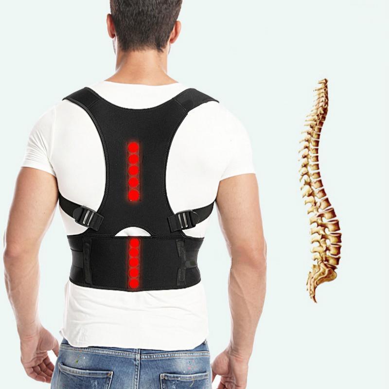 

Magnetic Therapy Adjustable Posture Corrector Back Support Shoulder Humpback Lumbar Belt Strap Neck Back Spine Brace Pain Relief1, As pic