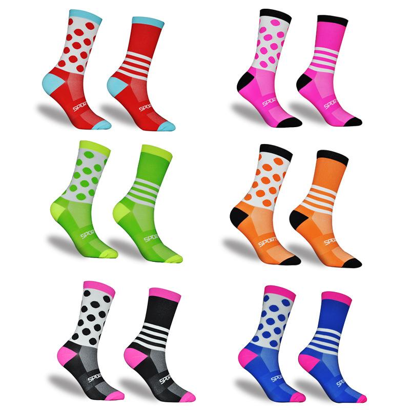 

Men women cycling socks Professional Team Crew Racing Bike Bicycle Sock Compression sports socks Antiskid Hiking Camp mtb, Blackwhitepink