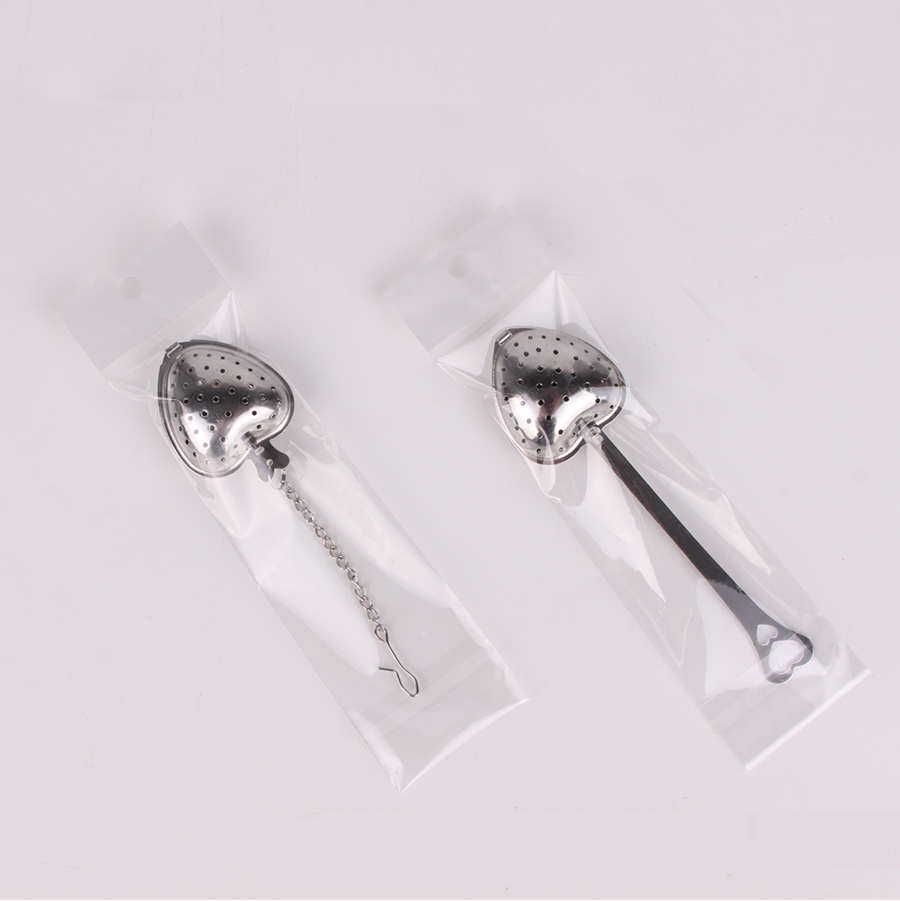 

Stainless Steel Heart shape Handle Tea Infuser Mesh Spoon Strainer Spoon Filter Love Teaspoon Kitchen Tool single opp package