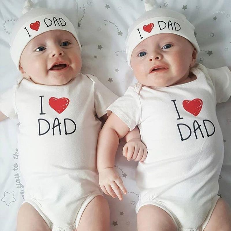 

2 Pieces Newborn Baby Clothing Sets Summer Clothes For Boys Cotton Short Sleeved Jumpsuit Baby Bodysuit+hat Infant Sweatshirt1, Dad