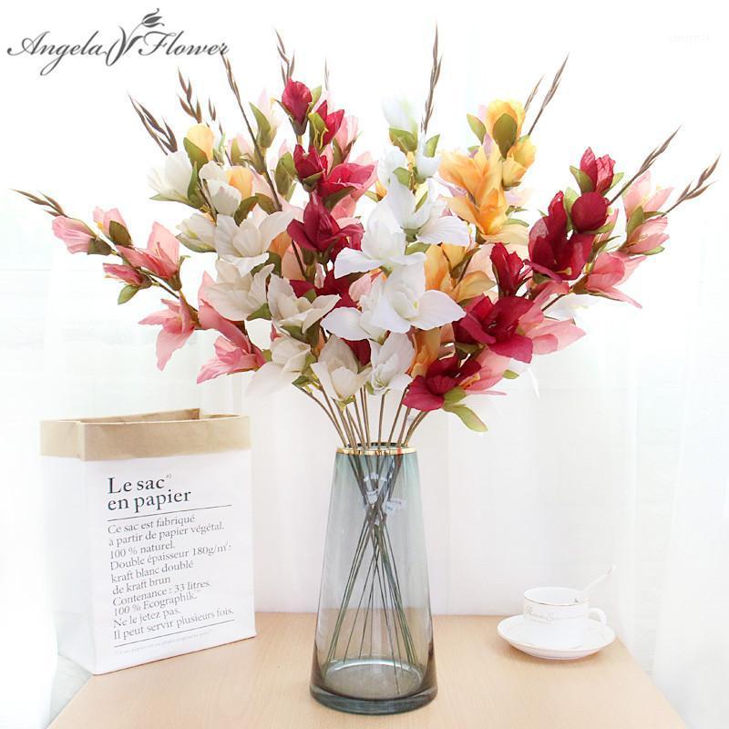 

2020 New Silk Artificial Gladiolus Flower Branch Decor Living Room Home Accessories Party Wedding Flower Arrangement Photo Props1, Pink