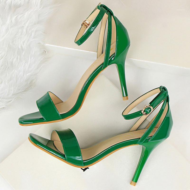 

2020 Women Classic 9cm High Heels Fetish Size 40 Sandals Female Gladiator Summer Cheap Shoes Lady Red Green Sexy Platform Pumps1, Black