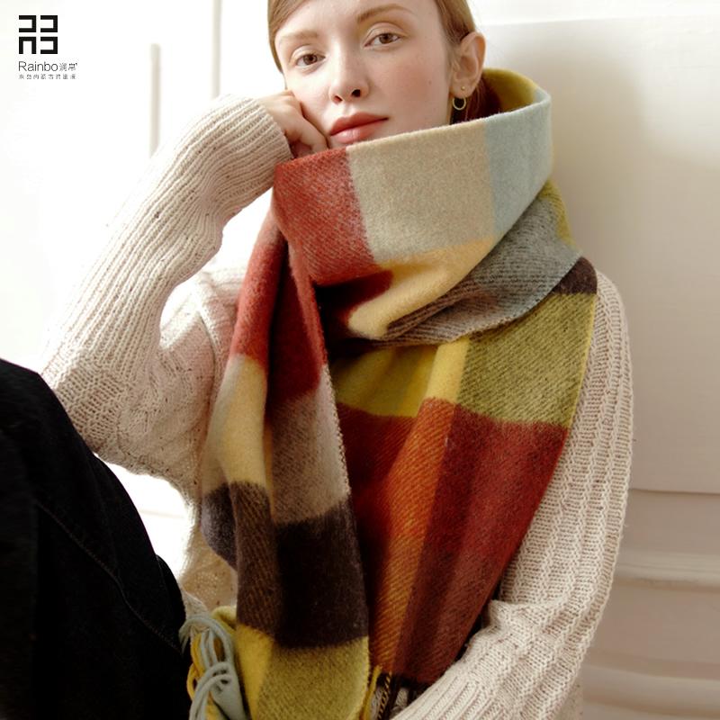 

2020 Wool Women Plaid Scarf Winter Warm Shawl and Wrap NEW Fashion Bandana Long Tassel Female Foulard Thick Blanket