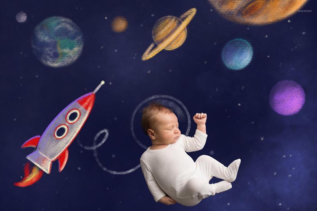 

Mehofond Photography Backdrop Baby Shower Universe Space Rocket Planet Stars Birthday Party Backdrop Decoration Studio Photo1