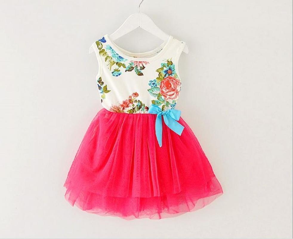 

Girl Dress Summer 2020 New Floral Baby Girl Dress Princess Infant Dresses Kids Clothing With Bow children clothes1, Pink
