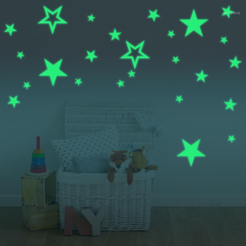 

Cartoon Luminous Stars combination wall sticker bedroom living room home decoration kids room Glow in the dark decals Stickers1