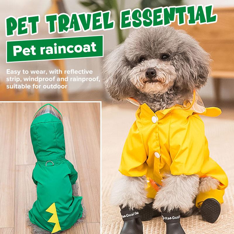 

S//L/XL/XXL Pet Dog Raincoat Outdoor Waterproof Clothes High Neck Hooded Jumpsuit For Small Big Dogs Overalls Rain Cloak, Green