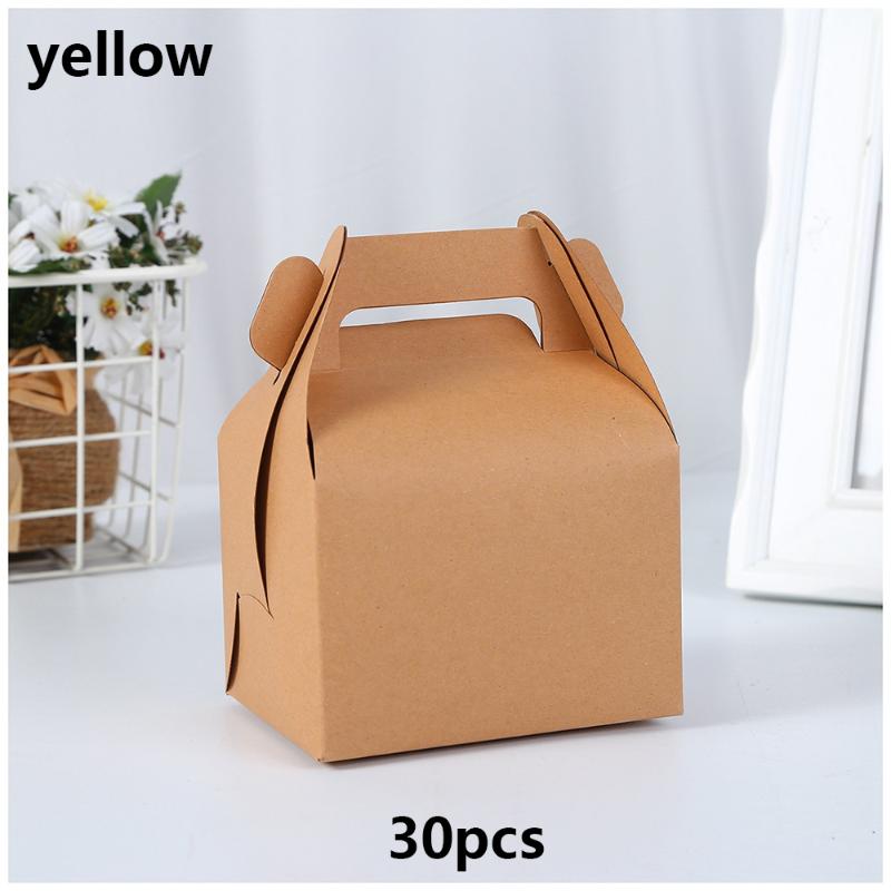 

30pcs/Lot DIY Baking Cake Cookie Natural Brown White Box Kraft Paper Packing Box Wedding Party Candy Giveaway Big Gift Boxes