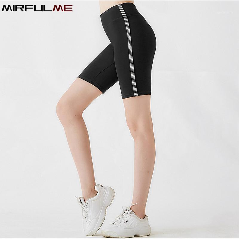 

Women Sport Shorts Elastic Running Shorts Workout Gym Fitness Short Femme Yoga Beach Short Stripe By Side Training Bottom1, 88121- navy