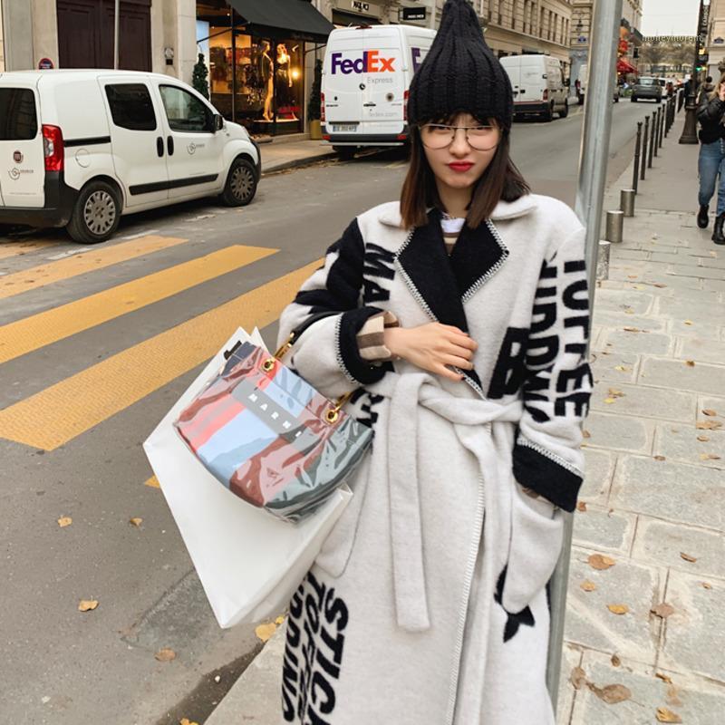 

2021 Super Thick Winter Women 100%Wool Long Woolen Overcoat Warm Elegant Outwear Women Elegant Trench VNeck Caot S0041, Lightgray