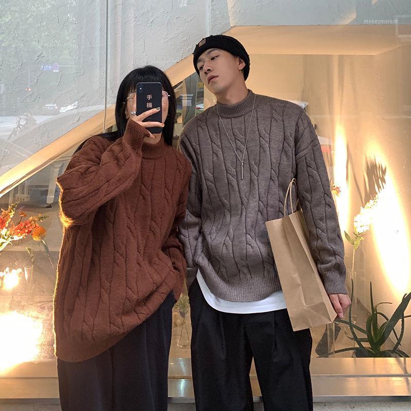 

Winter O-neck Sweater Men's Warmth Fashion Retro Casual Knitted Pullover Men Clothes Streetwear Korean Loose Couple Sweater1, Black