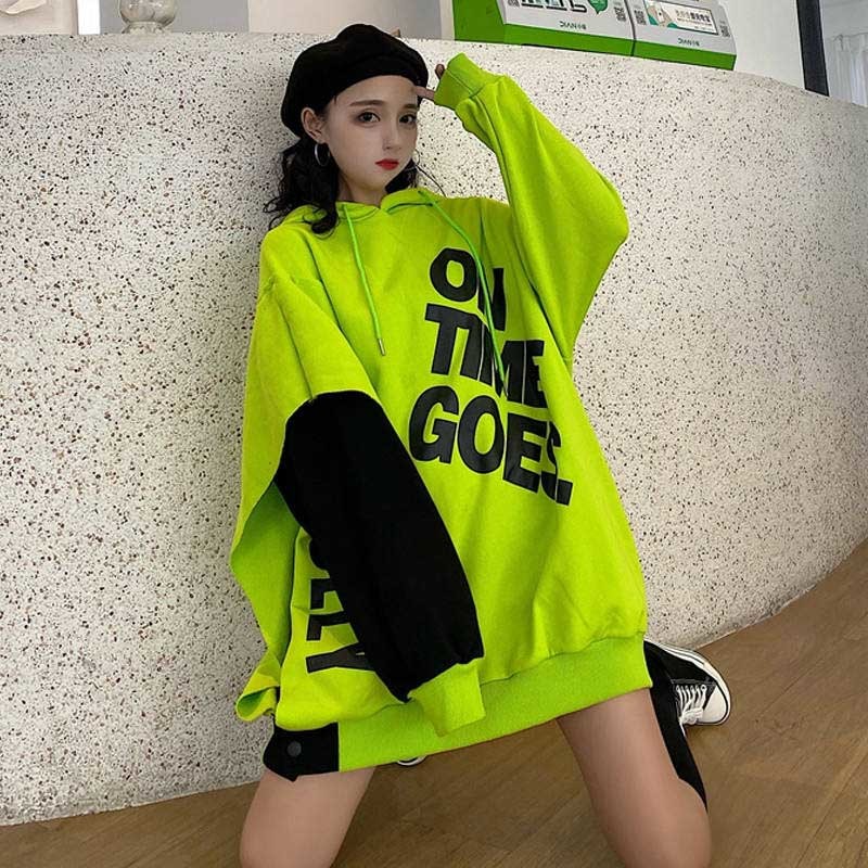 

2021 Female Male Spring New Korean Crew Pullover's Neck Looser Speed with Hoodie's Hoodie Girl's PO9D, Black-regular