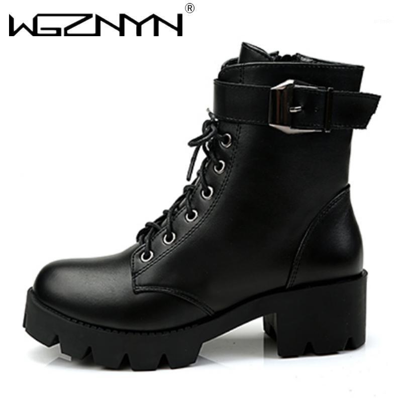 

Fashion Leather Boots Woman Shoes Autumn Winter Warm Lace-up Ankle Boots for Woman Quality Waterproof Platform1