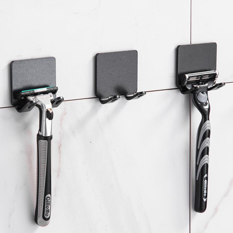 

2 Pcs Punch Free Razor Holder Storage Hook Wall Men Shaving Shaver Shelf Bathroom Razor Rack Wall Bathroom Accessories1
